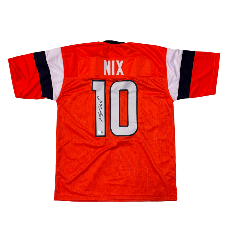 Bo Nix Signed Custom Pro-Style Orange Home Jersey