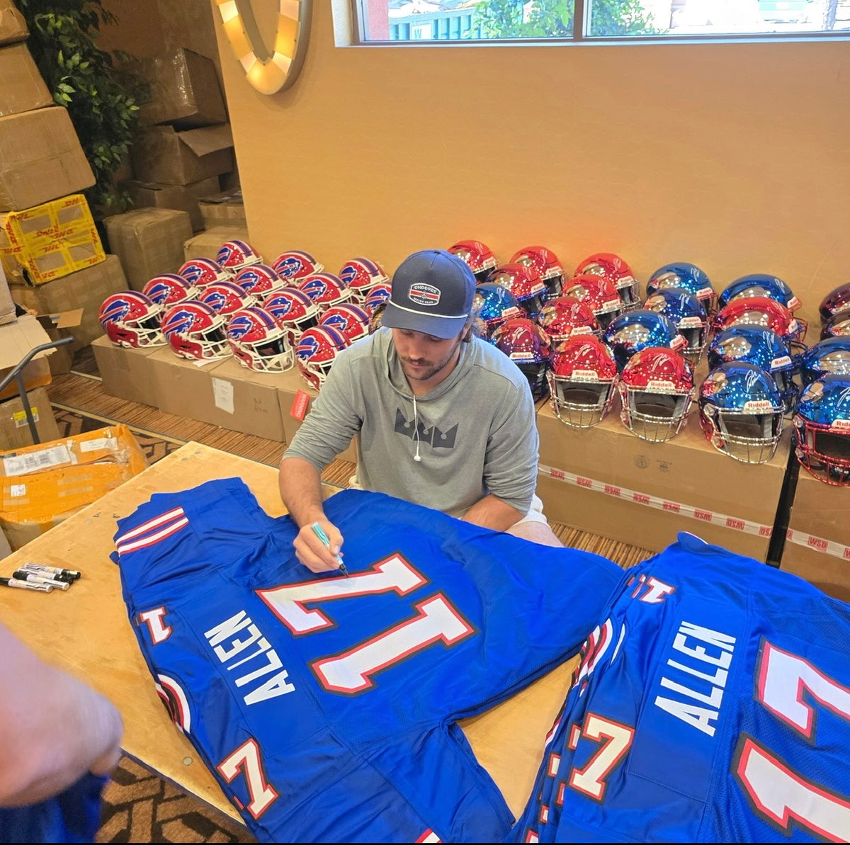 Josh Allen Signed Custom Pro-Style Blue Jersey
