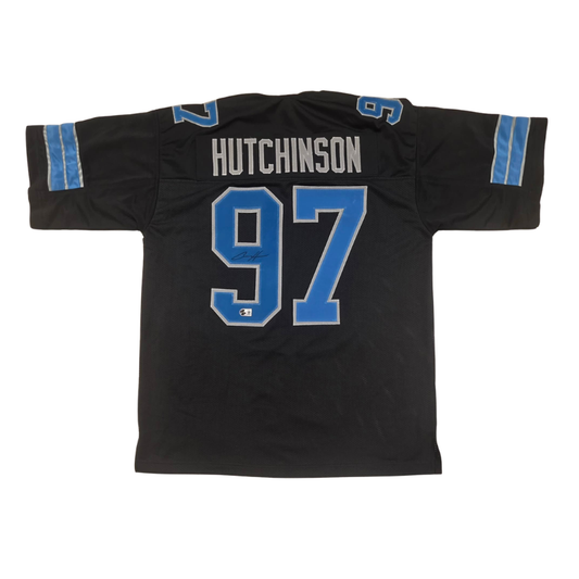 Aidan Hutchinson Signed Custom Pro-Style Black Alternate Jersey