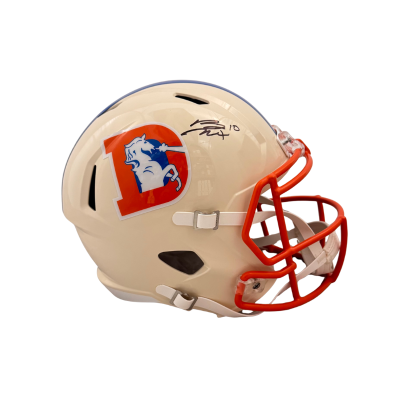 Bo Nix Signed Denver Broncos Full Size RETRO Speed Replica Helmet