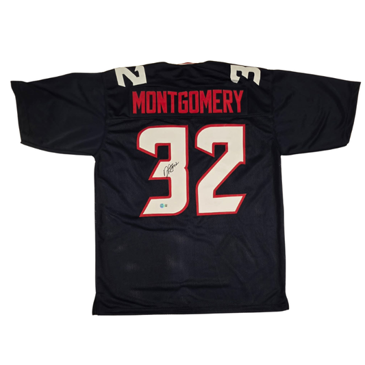David Montgomery Signed Custom Pro-Style Navy Blue Home Jersey