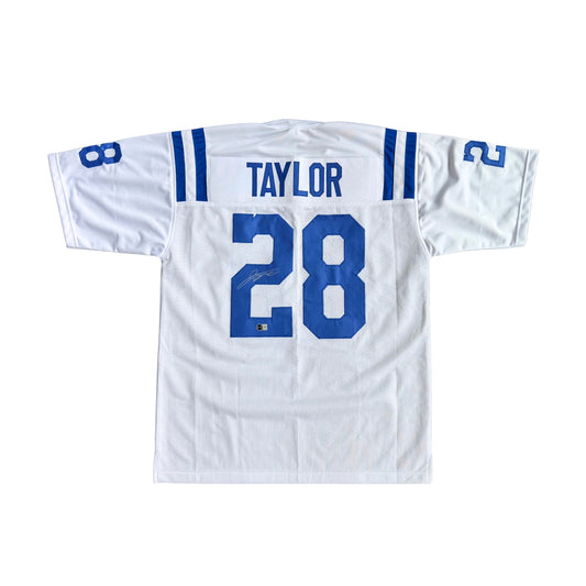 Jonathan Taylor Signed Pro-Style Custom White Away Jersey
