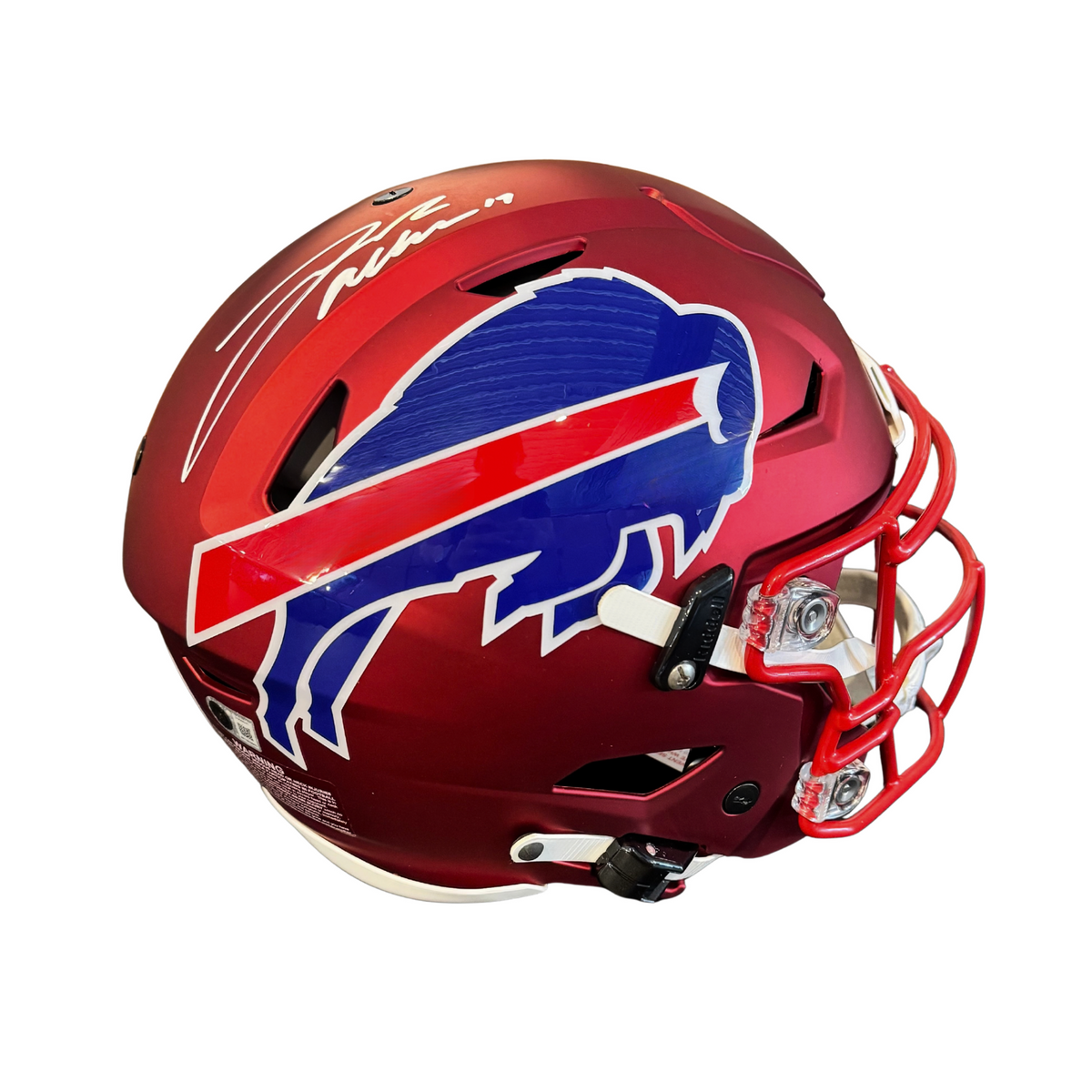 Josh Allen Signed Buffalo Bills Full Size Matte Red Authentic SpeedFlex Helmet