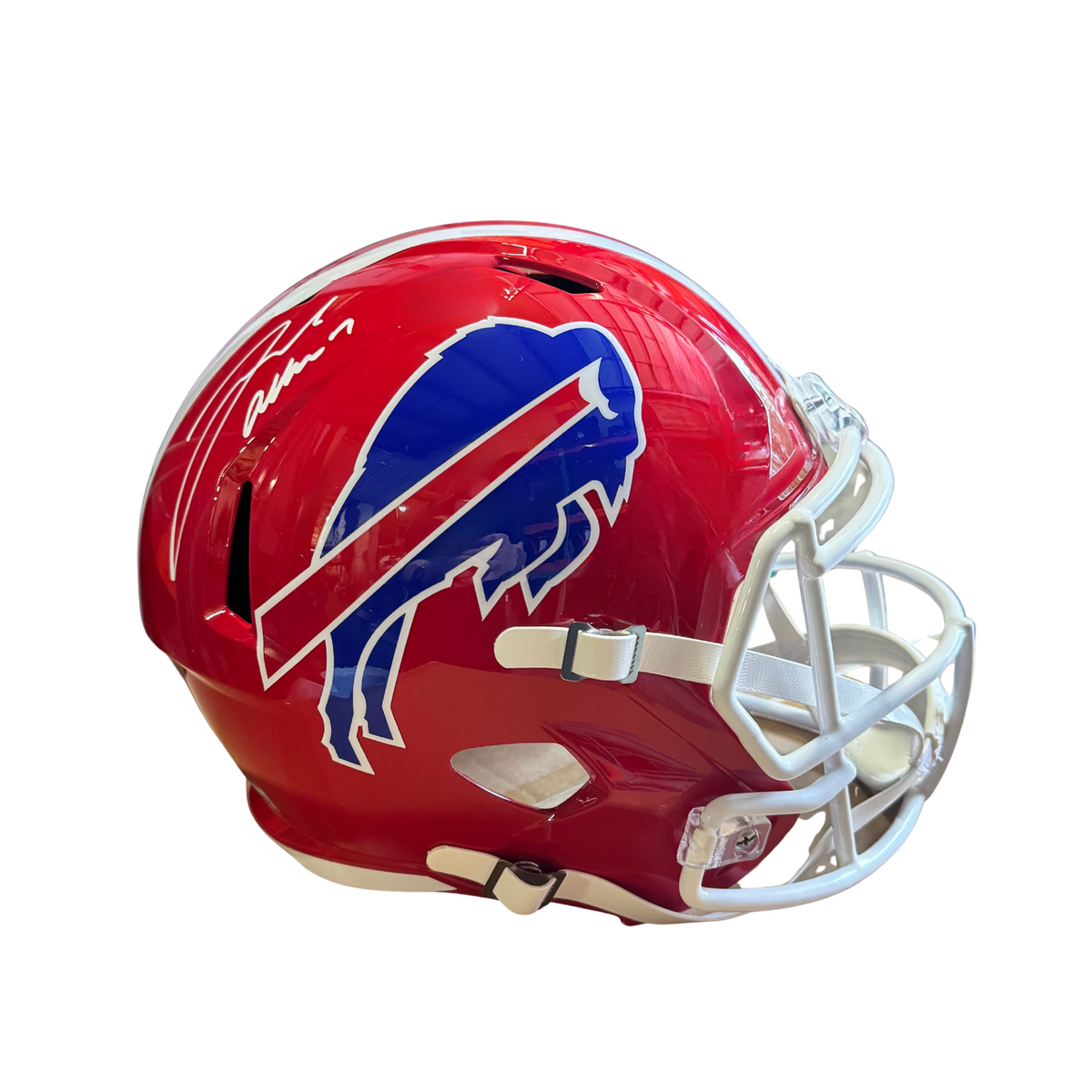 Josh Allen Signed Buffalo Bills Full Size Red Throwback Speed Replica Helmet