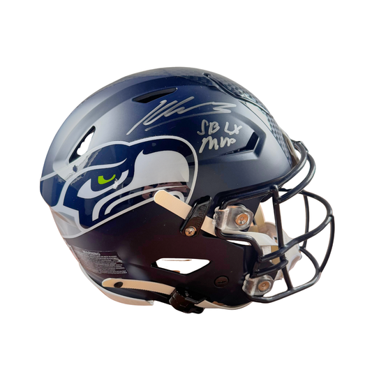 Kenneth Walker Signed Seattle Seahawks Full Size Authentic SpeedFlex Helmet Inscribed "SB LX MVP"