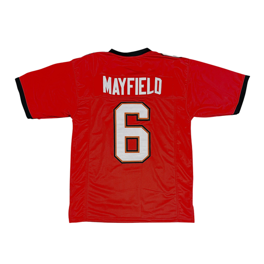 PRE-SALE: Baker Mayfield Signed Custom Pro-Style Red Home Jersey