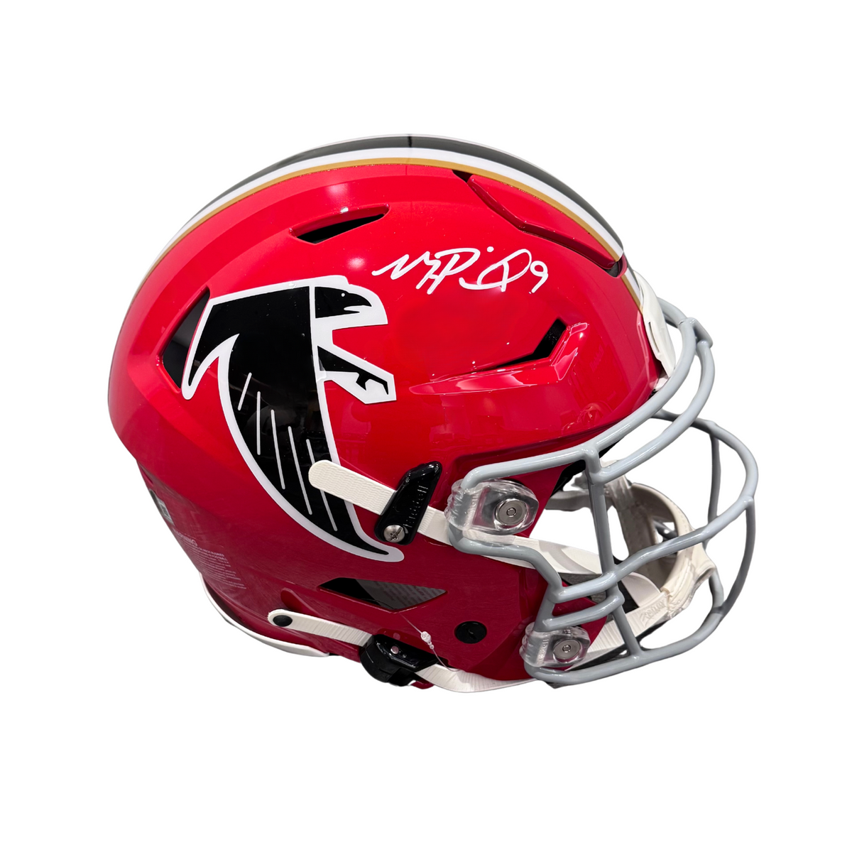 Michael Penix Jr. Signed Atlanta Falcons Full Size 1966-1969 Red Throwback Authentic SpeedFlex Helmet