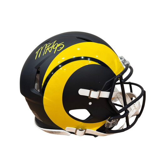 Myles Garrett Signed Los Angeles Rams Full Size Rivalries Speed Authentic Helmet