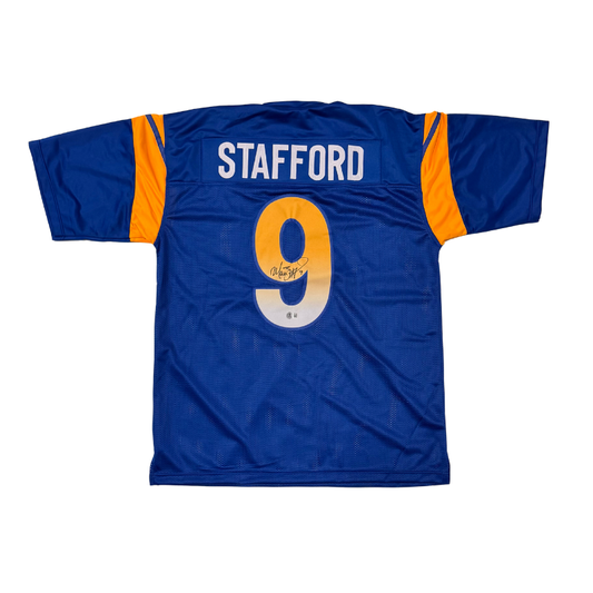 Matthew Stafford Signed Custom Pro-Style Blue Jersey