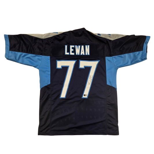 Taylor Lewan Signed Custom Pro-Style Navy Blue Jersey